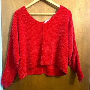 Red crop sweater